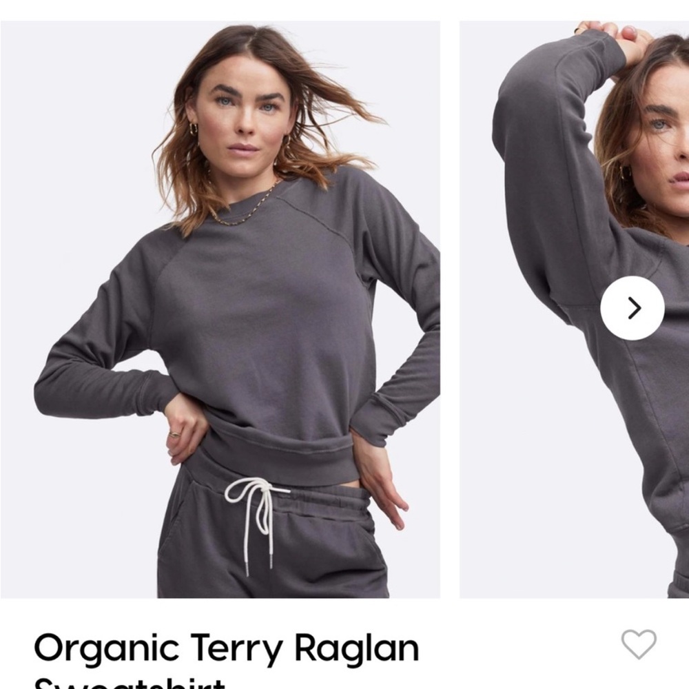 Mate the label organic terry crew grey top XS